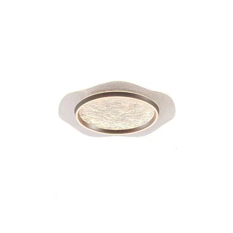 Plafonnier LED moderne rond en métal aluminium acrylique pour chambre à coucher 