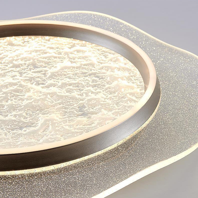 Plafonnier LED moderne rond en métal aluminium acrylique pour chambre à coucher 