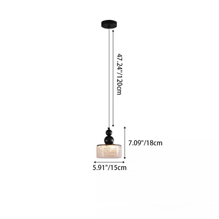 Suspension LED en verre cristal et acier inoxydable cylindrique nordique contemporain pour chambre à coucher 