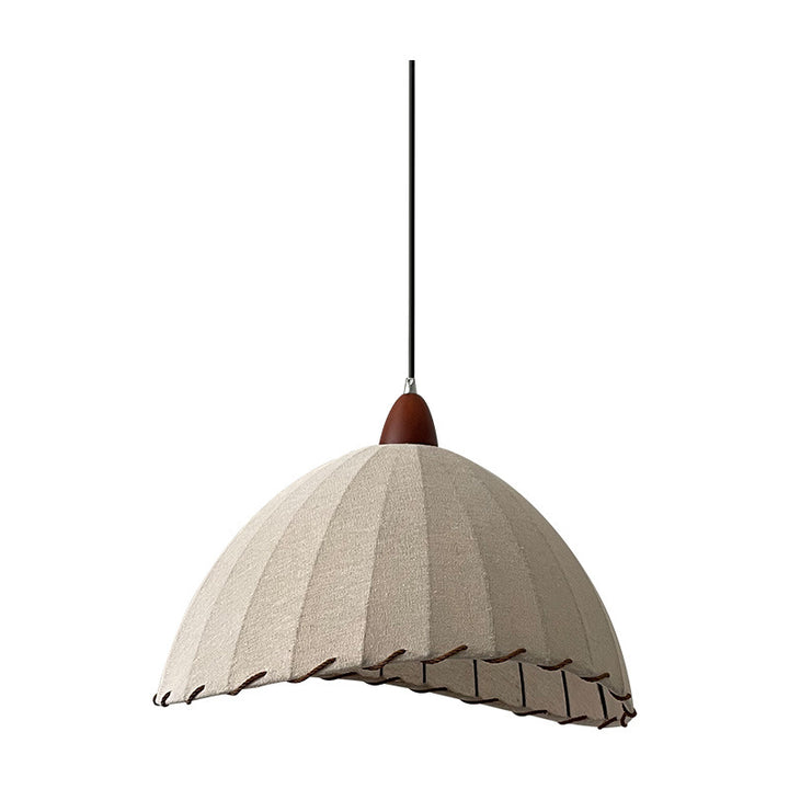 Lámpara colgante de 1 luz de tela de madera maciza tradicional japonesa para sala de estar 