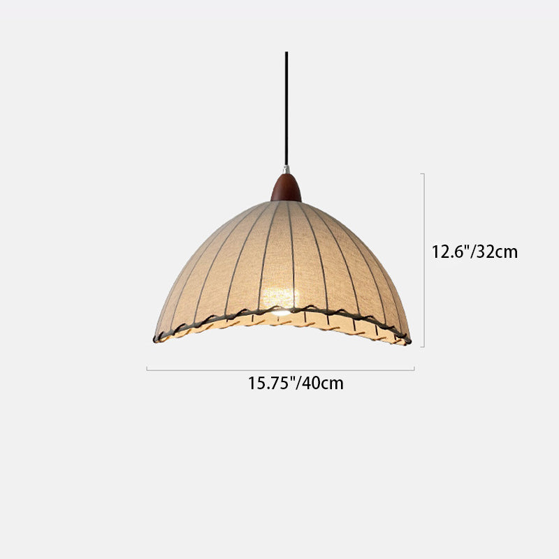 Lámpara colgante de 1 luz de tela de madera maciza tradicional japonesa para sala de estar 