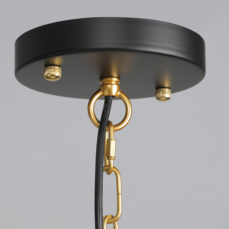 Lámpara colgante de hierro de 4 luces del hemisferio industrial contemporáneo para sala de estar 