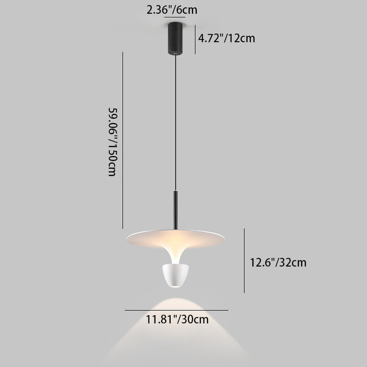 Zeitgenössische Nordische Fliegende Untertasse Aluminium LED Pendelleuchte Für Schlafzimmer 