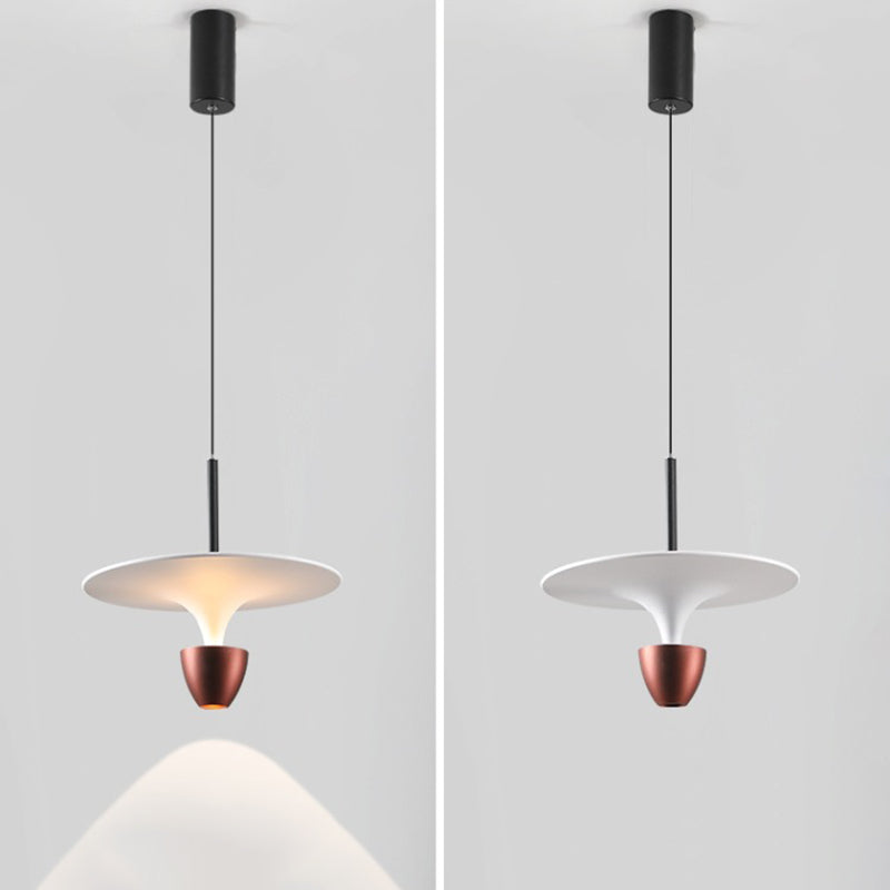 Suspension LED en aluminium en forme de soucoupe volante nordique contemporaine pour chambre 