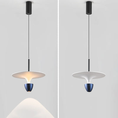 Suspension LED en aluminium en forme de soucoupe volante nordique contemporaine pour chambre 