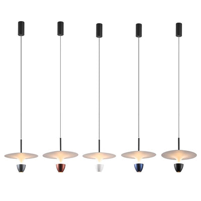 Suspension LED en aluminium en forme de soucoupe volante nordique contemporaine pour chambre 