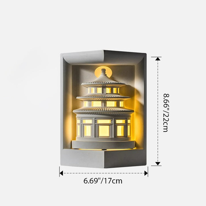 Traditionelle chinesische Loft-Rundgips-Wandleuchte mit 1 Licht für den Flur 