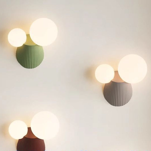 Zeitgenössische kreative Kaktus Zylinderharz PE 2-Licht Wandleuchte für das Schlafzimmer 
