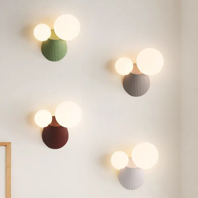 Zeitgenössische kreative Kaktus Zylinderharz PE 2-Licht Wandleuchte für das Schlafzimmer 
