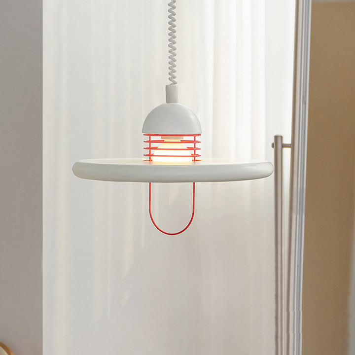 Moderne Einfachheit Fliegende Untertasse Runde Metall 1-Licht Pendelleuchte Für Schlafzimmer 