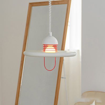 Moderne Einfachheit Fliegende Untertasse Runde Metall 1-Licht Pendelleuchte Für Schlafzimmer 
