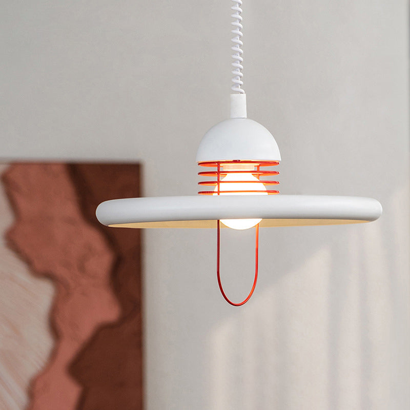 Moderne Einfachheit Fliegende Untertasse Runde Metall 1-Licht Pendelleuchte Für Schlafzimmer 
