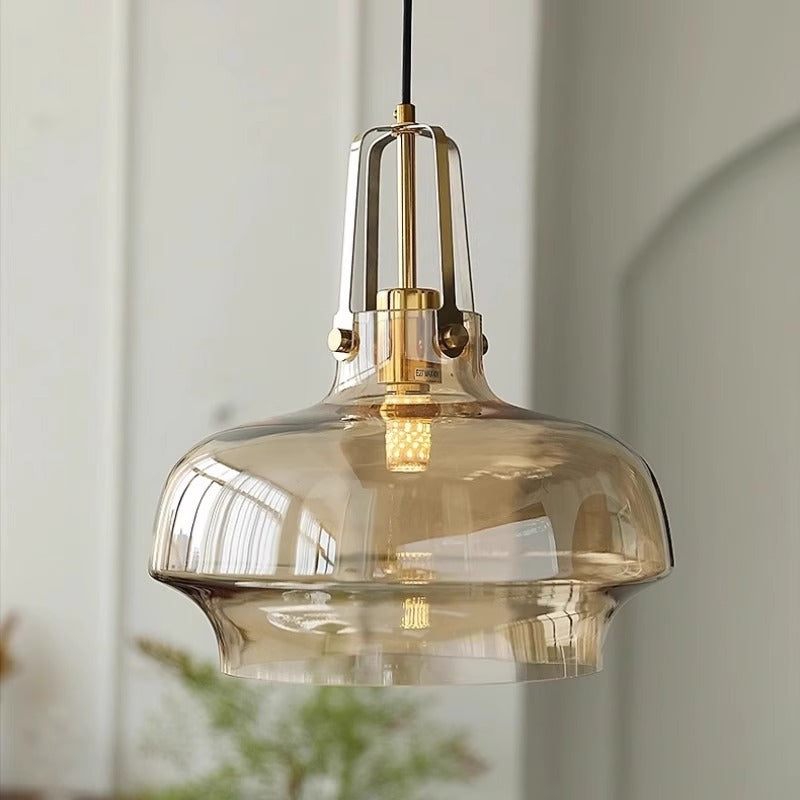 Traditionelle französische transparente Kuppel Metall Glas LED Pendelleuchte für das Schlafzimmer 