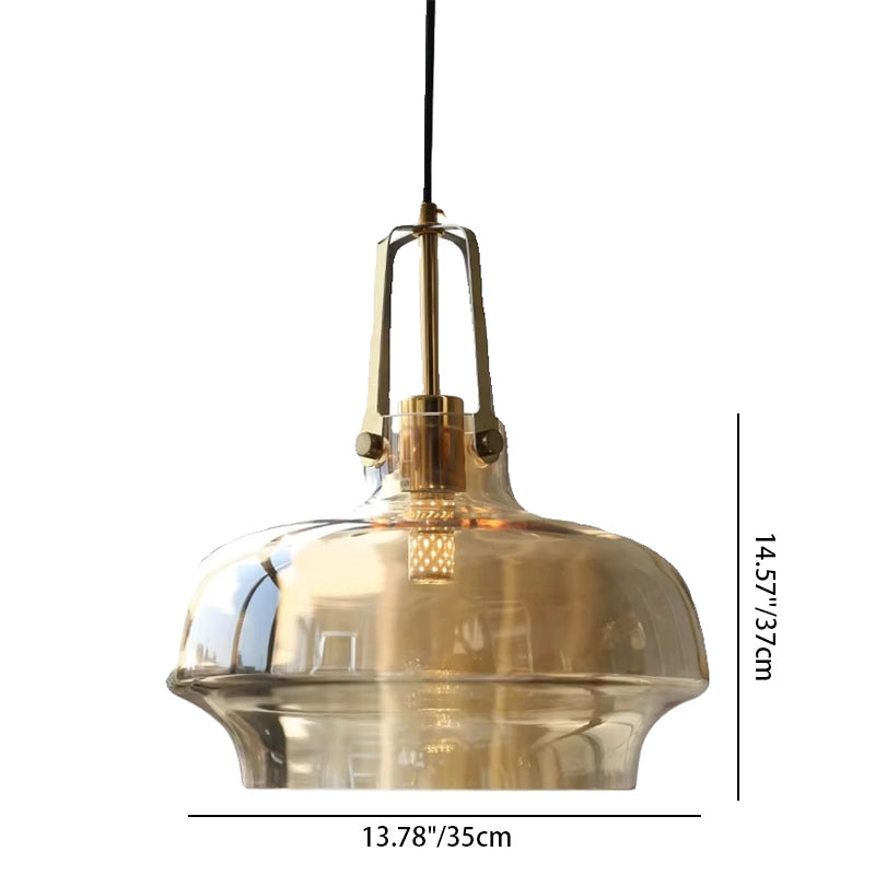 Traditionelle französische transparente Kuppel Metall Glas LED Pendelleuchte für das Schlafzimmer 