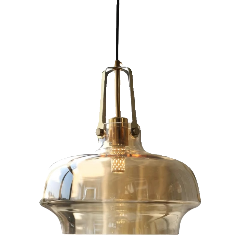 Traditionelle französische transparente Kuppel Metall Glas LED Pendelleuchte für das Schlafzimmer 