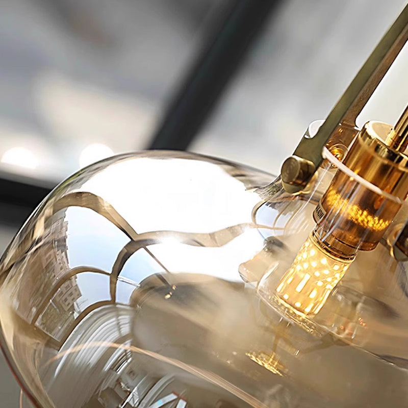 Traditionelle französische transparente Kuppel Metall Glas LED Pendelleuchte für das Schlafzimmer 