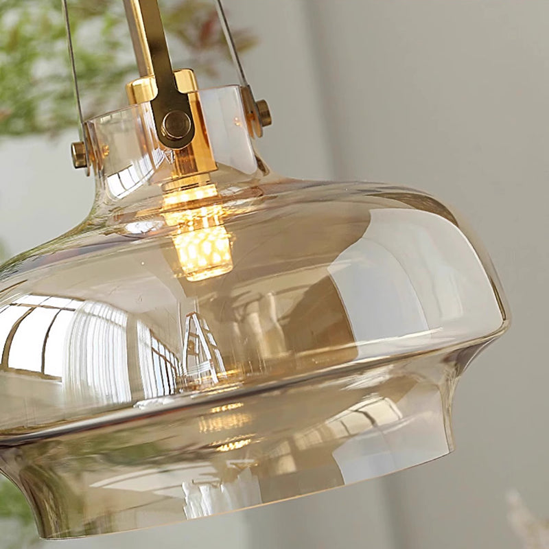 Traditionelle französische transparente Kuppel Metall Glas LED Pendelleuchte für das Schlafzimmer 