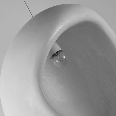 Zeitgenössische kreative Halb-Nest-Oval-Hochdichte-Polystyrol-1-Licht-Pendelleuchte für das Wohnzimmer 