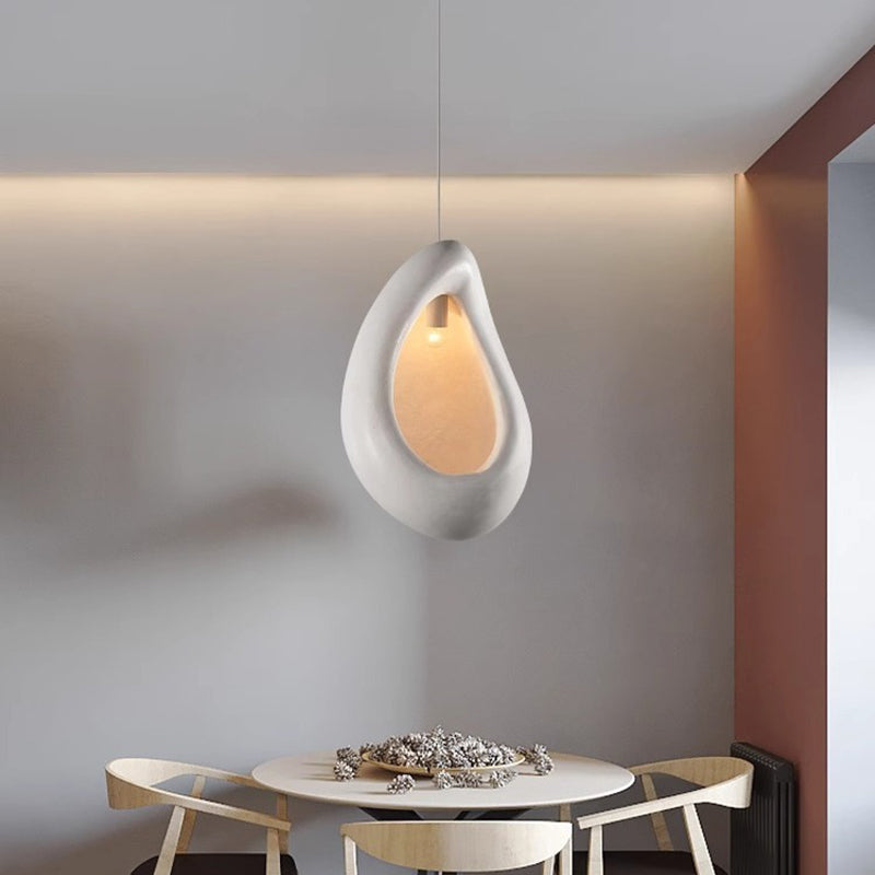 Zeitgenössische kreative Halb-Nest-Oval-Hochdichte-Polystyrol-1-Licht-Pendelleuchte für das Wohnzimmer 