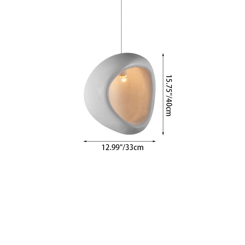 Zeitgenössische kreative Halb-Nest-Oval-Hochdichte-Polystyrol-1-Licht-Pendelleuchte für das Wohnzimmer 