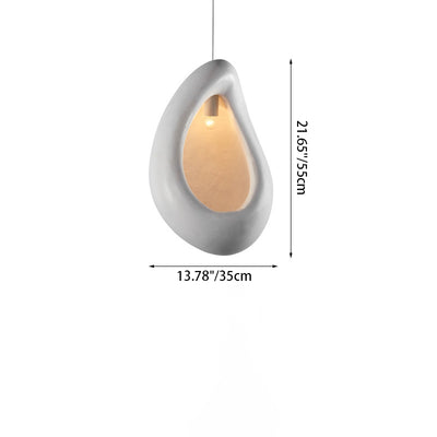 Zeitgenössische kreative Halb-Nest-Oval-Hochdichte-Polystyrol-1-Licht-Pendelleuchte für das Wohnzimmer 