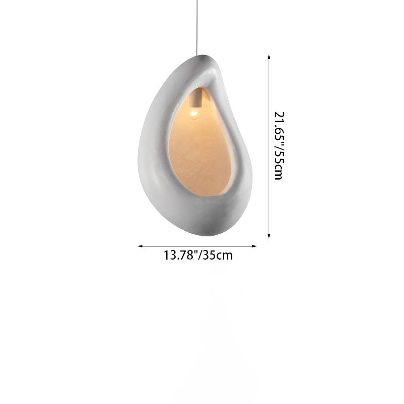 Zeitgenössische kreative Halb-Nest-Oval-Hochdichte-Polystyrol-1-Licht-Pendelleuchte für das Wohnzimmer 