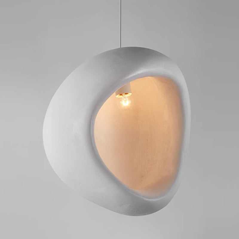 Zeitgenössische kreative Halb-Nest-Oval-Hochdichte-Polystyrol-1-Licht-Pendelleuchte für das Wohnzimmer 