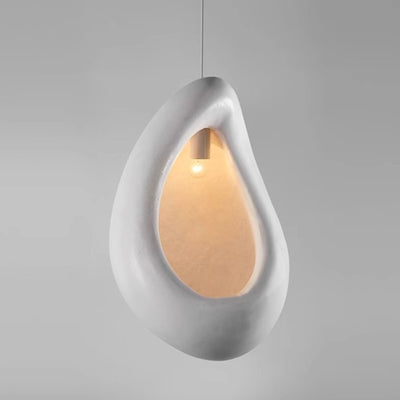Zeitgenössische kreative Halb-Nest-Oval-Hochdichte-Polystyrol-1-Licht-Pendelleuchte für das Wohnzimmer 