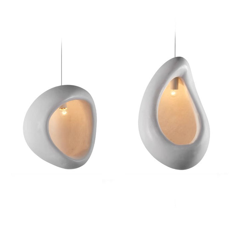 Zeitgenössische kreative Halb-Nest-Oval-Hochdichte-Polystyrol-1-Licht-Pendelleuchte für das Wohnzimmer 