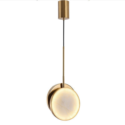 Lustre à LED en métal rond et marbre de luxe moderne pour chambre 