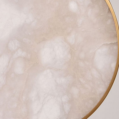 Lustre à LED en métal rond et marbre de luxe moderne pour chambre 