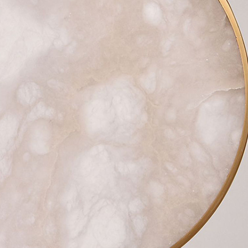 Lustre à LED en métal rond et marbre de luxe moderne pour chambre 