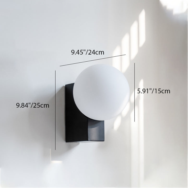 Lámpara Aplique de Pared de 1 Luz de Vidrio y Hierro Rectangular de Simplicidad Moderna para Dormitorio 