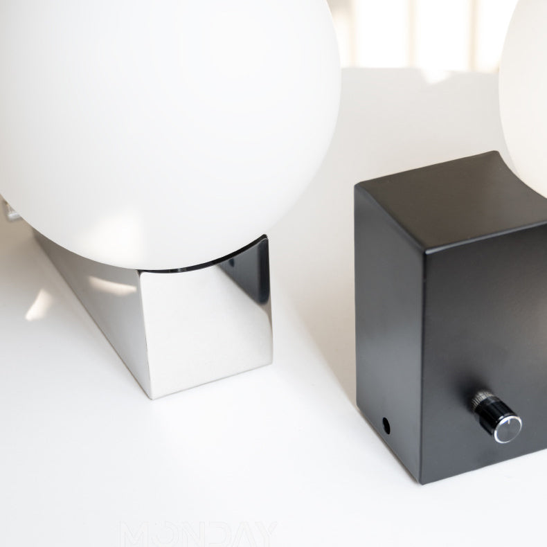 Lámpara Aplique de Pared de 1 Luz de Vidrio y Hierro Rectangular de Simplicidad Moderna para Dormitorio 