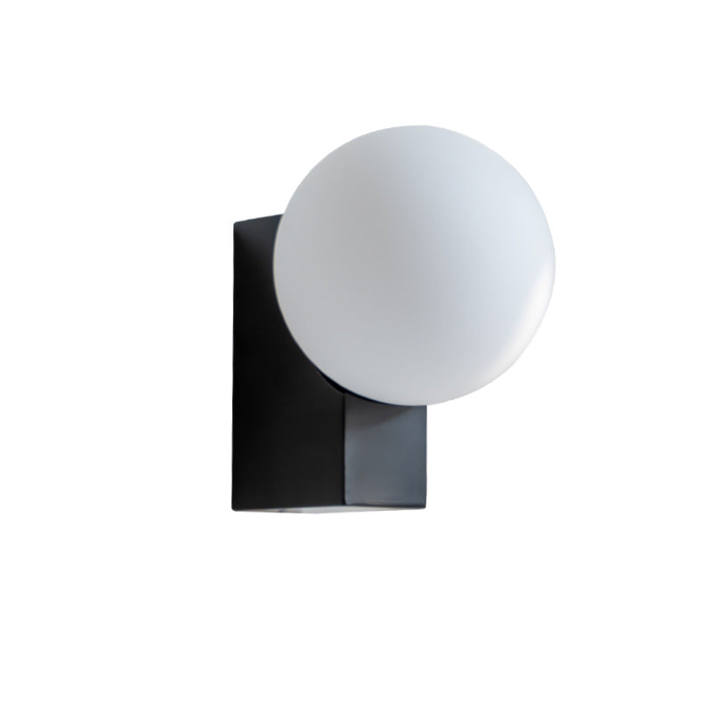 Lámpara Aplique de Pared de 1 Luz de Vidrio y Hierro Rectangular de Simplicidad Moderna para Dormitorio 
