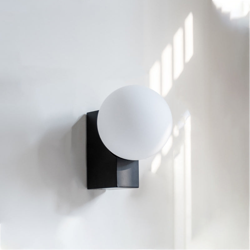 Lámpara Aplique de Pared de 1 Luz de Vidrio y Hierro Rectangular de Simplicidad Moderna para Dormitorio 