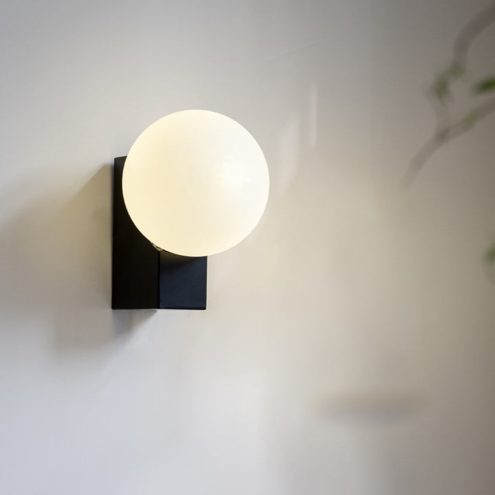 Lámpara Aplique de Pared de 1 Luz de Vidrio y Hierro Rectangular de Simplicidad Moderna para Dormitorio 