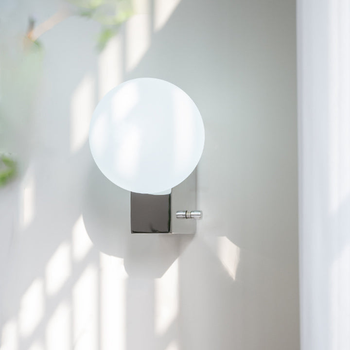 Lámpara Aplique de Pared de 1 Luz de Vidrio y Hierro Rectangular de Simplicidad Moderna para Dormitorio 