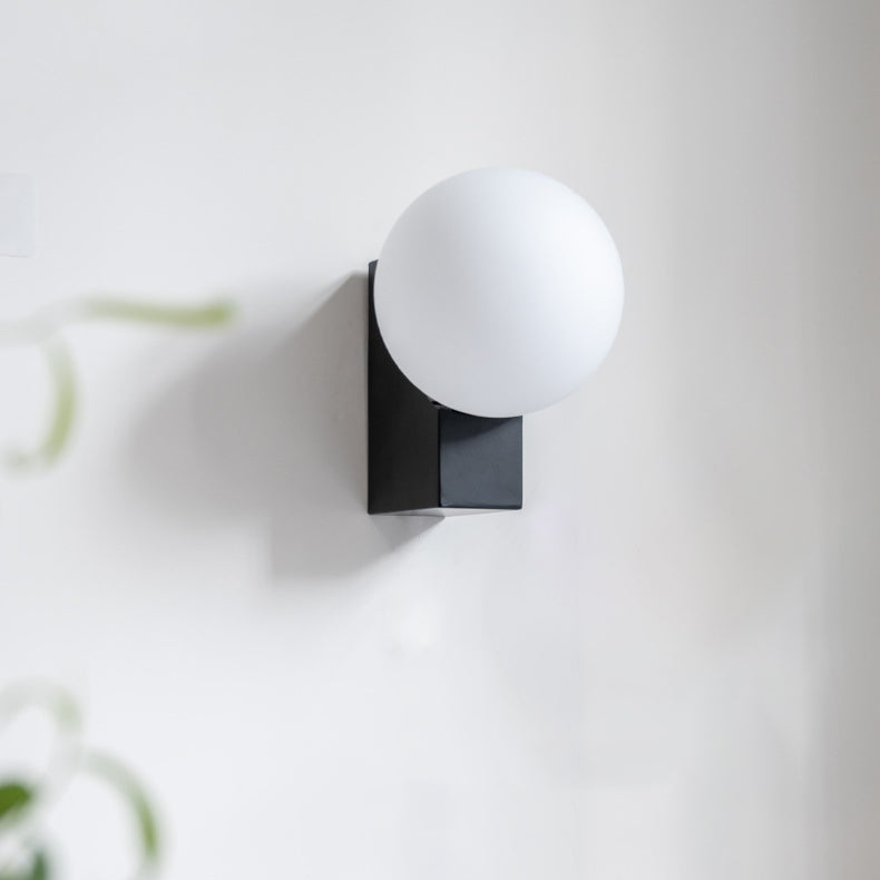 Lámpara Aplique de Pared de 1 Luz de Vidrio y Hierro Rectangular de Simplicidad Moderna para Dormitorio 