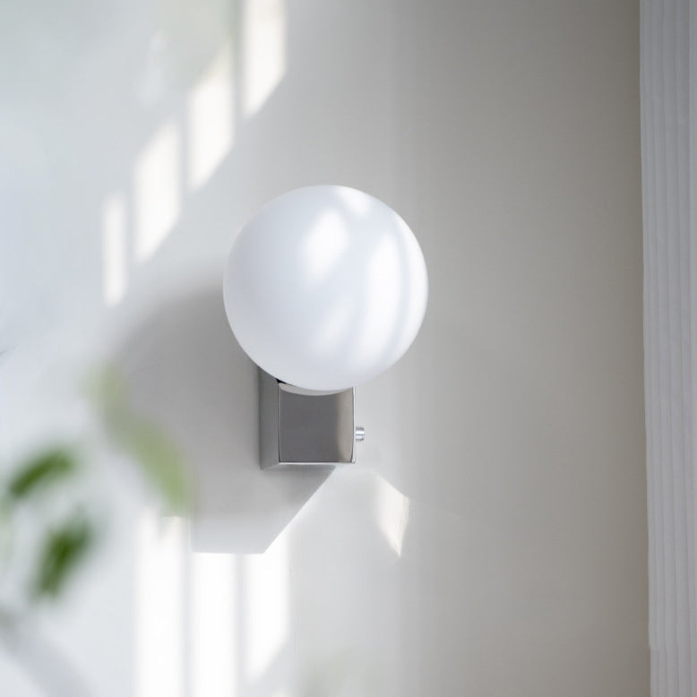 Lámpara Aplique de Pared de 1 Luz de Vidrio y Hierro Rectangular de Simplicidad Moderna para Dormitorio 