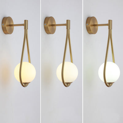 Zeitgenössische nordische Wassertropfen Eisen Glas 1-Licht Wandleuchte für das Schlafzimmer 