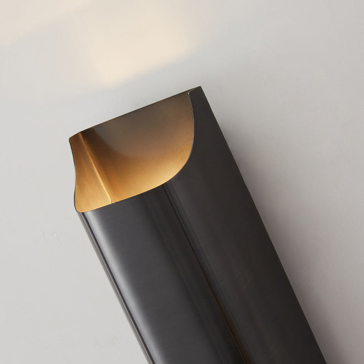 Lámpara de Aplique de Pared de Cobre Rectangular de 2 Luces de Lujo Moderno para Pasillo 