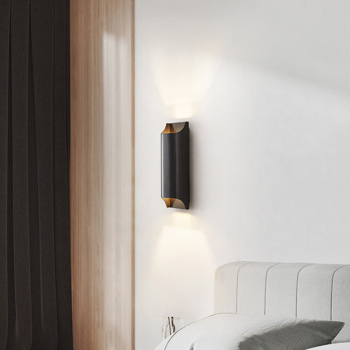 Lámpara de Aplique de Pared de Cobre Rectangular de 2 Luces de Lujo Moderno para Pasillo 
