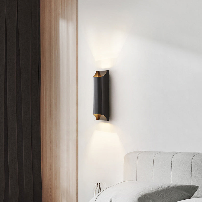 Modern Luxury Rectangular Copper 2-Light Wall Sconce Lamp For Hallway