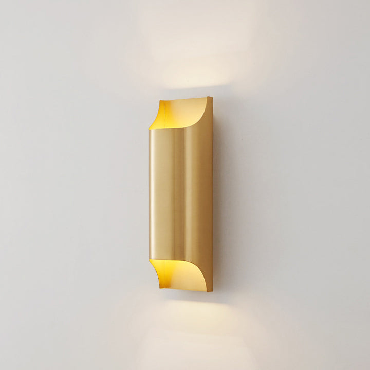 Lámpara de Aplique de Pared de Cobre Rectangular de 2 Luces de Lujo Moderno para Pasillo 