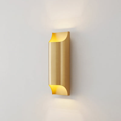 Modern Luxury Rectangular Copper 2-Light Wall Sconce Lamp For Hallway