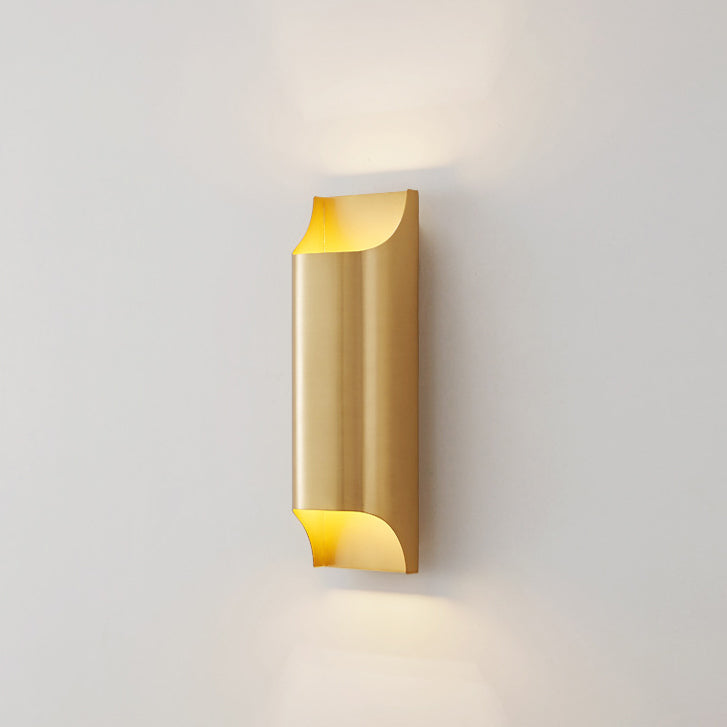 Modern Luxury Rectangular Copper 2-Light Wall Sconce Lamp For Hallway