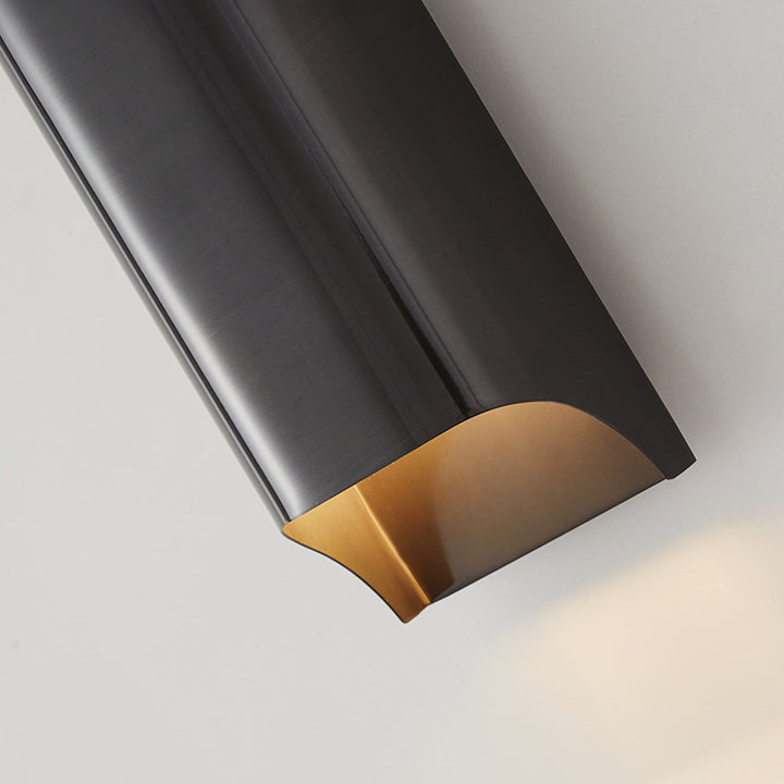 Lámpara de Aplique de Pared de Cobre Rectangular de 2 Luces de Lujo Moderno para Pasillo 