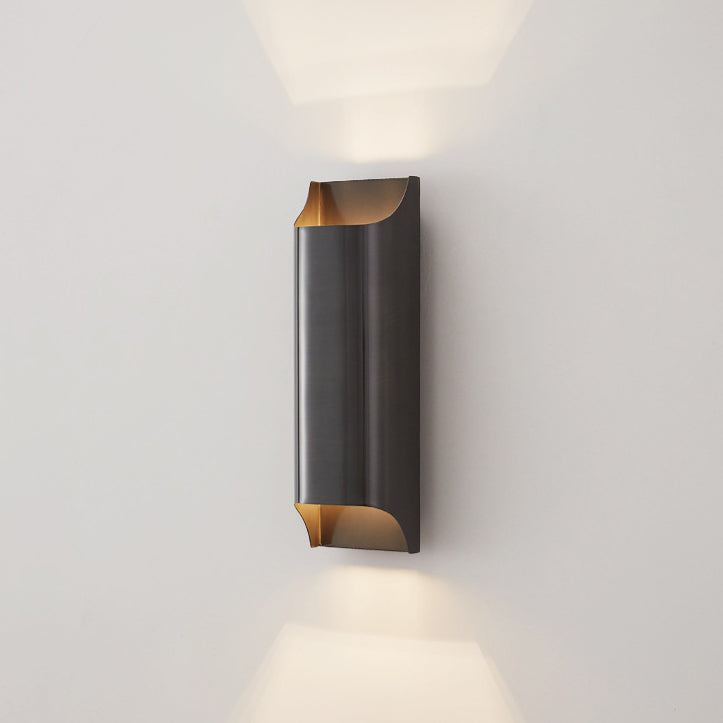 Lámpara de Aplique de Pared de Cobre Rectangular de 2 Luces de Lujo Moderno para Pasillo 