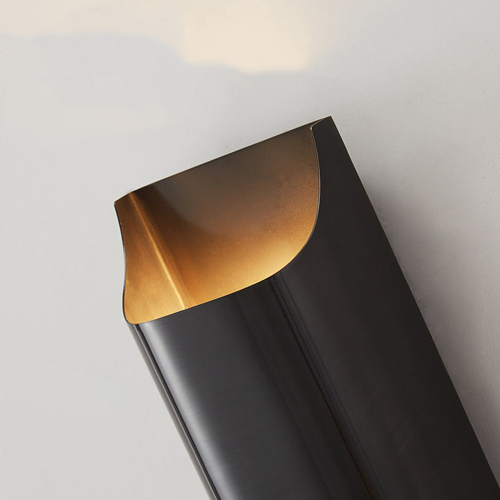 Lámpara de Aplique de Pared de Cobre Rectangular de 2 Luces de Lujo Moderno para Pasillo 